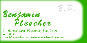 benjamin plescher business card